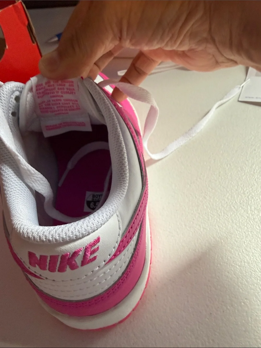 Nike Low Top Sneakers in White & Hot Pink